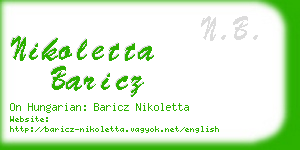 nikoletta baricz business card